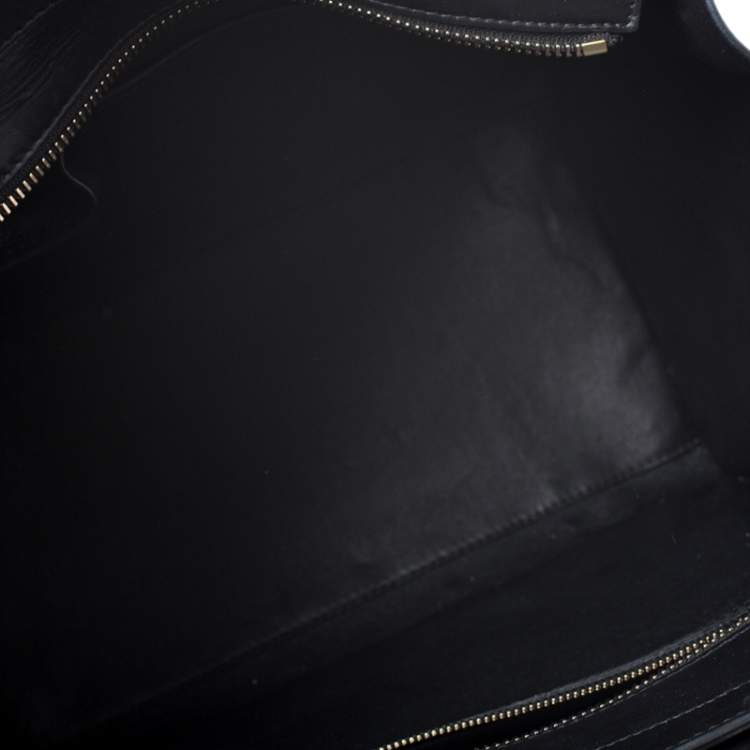 Pre Owned Celine Tri Color Python Embossed Leather Mini Luggage Tote