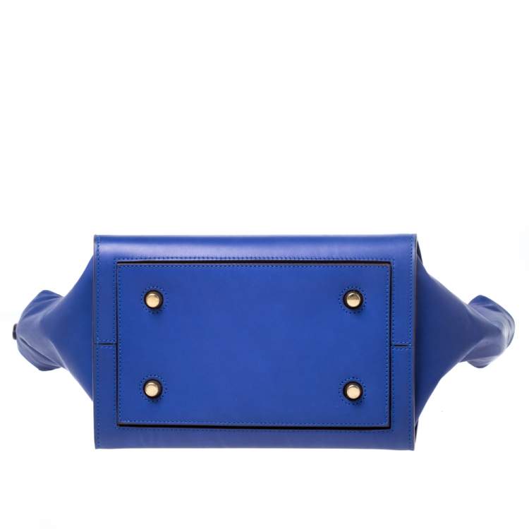 Pre Owned Celine Blue Leather Mini Tie Tote