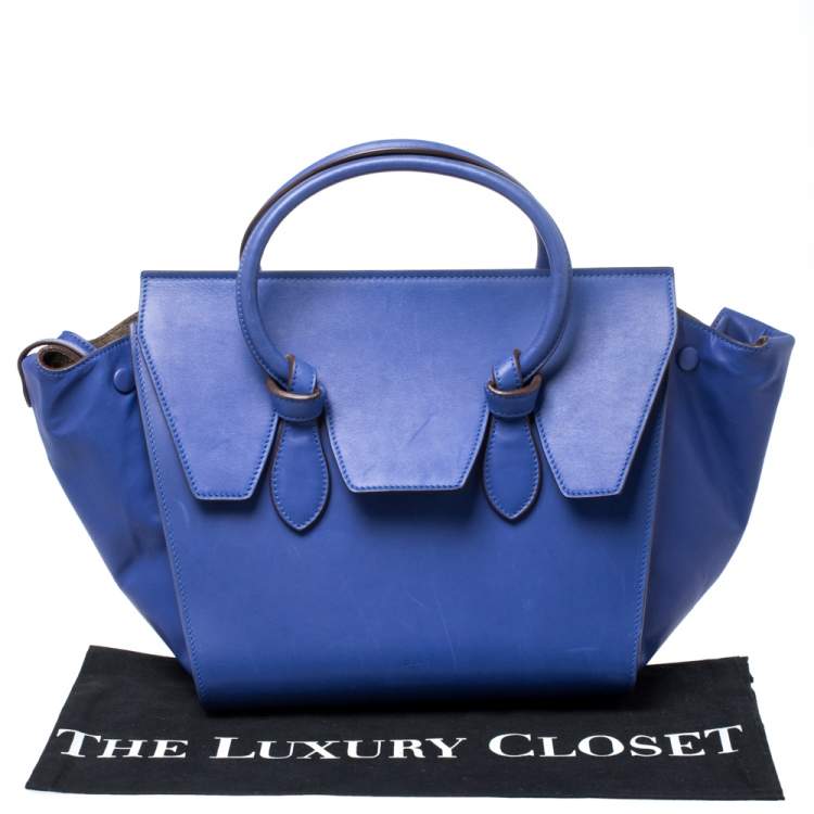 Pre Owned Celine Blue Leather Mini Tie Tote