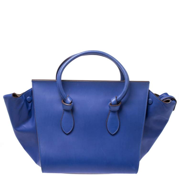 Pre Owned Celine Blue Leather Mini Tie Tote