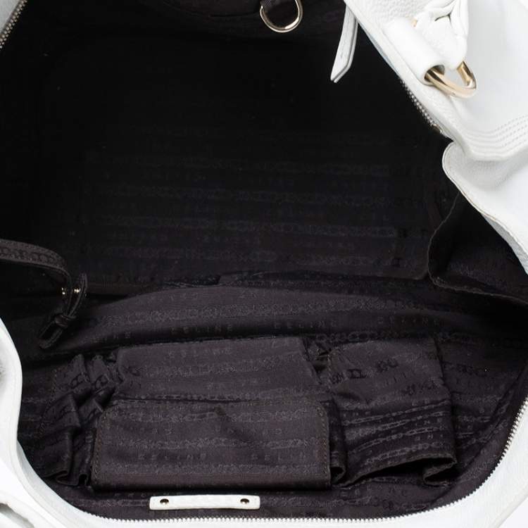 Pre Owned Celine White Leather Large Bittersweet Hobo