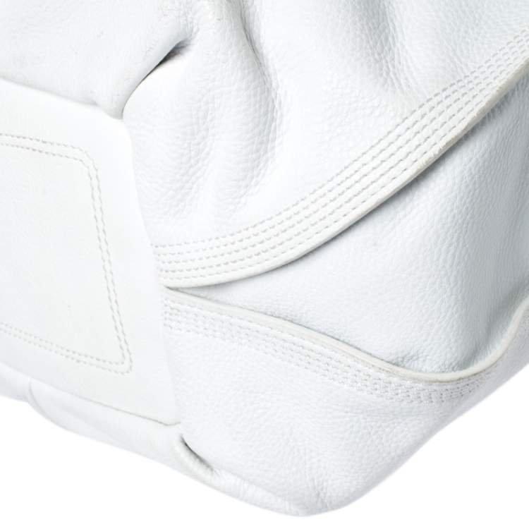 Pre Owned Celine White Leather Large Bittersweet Hobo