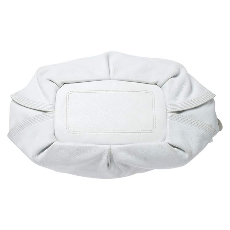 Pre Owned Celine White Leather Large Bittersweet Hobo