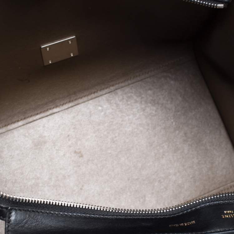 Pre Owned Celine Multicolor Python/Suede and Leather Medium Trapeze Top Handle Bag