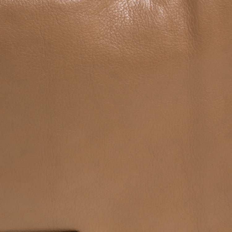 Pre Owned Celine Beige Leather Turnlock Flap Shoulder Bag