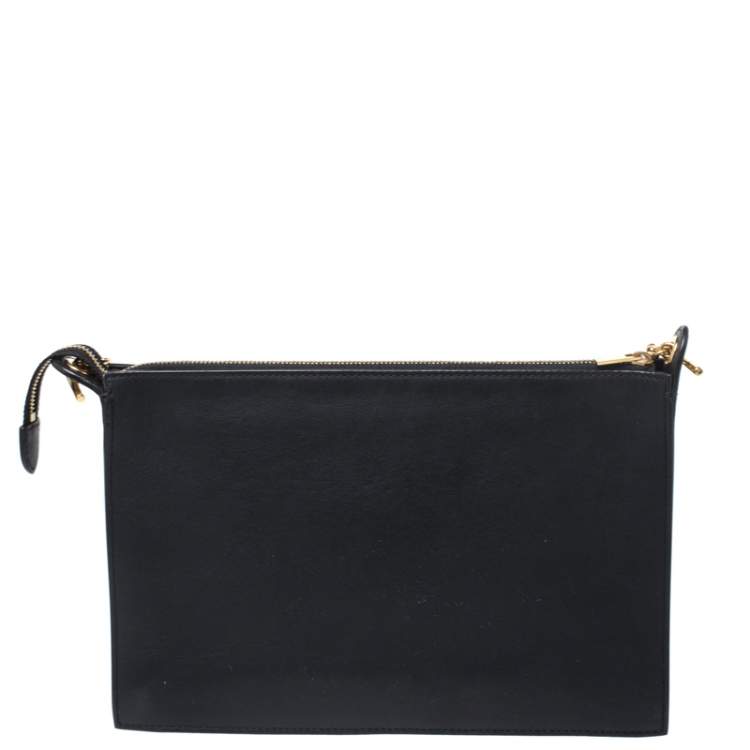 Pre Owned Celine Multicolor Leather and Lizard Pocket Envelope Shoulder Bag