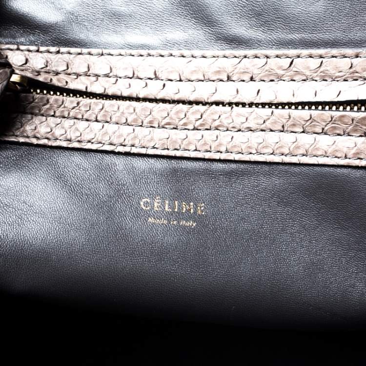 Pre Owned Celine Grey Python Medium Phantom Luggage Tote 