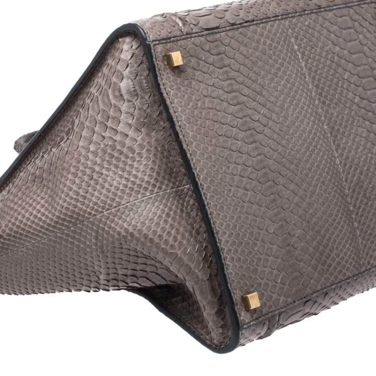 Pre Owned Celine Grey Python Medium Phantom Luggage Tote 