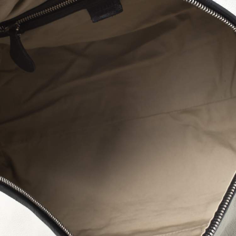 Pre Owned Celine White/Black Leather Vintage Weekender Bag