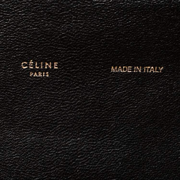 Pre Owned Celine Black Leather Cabas Fold-Over Clutch 
