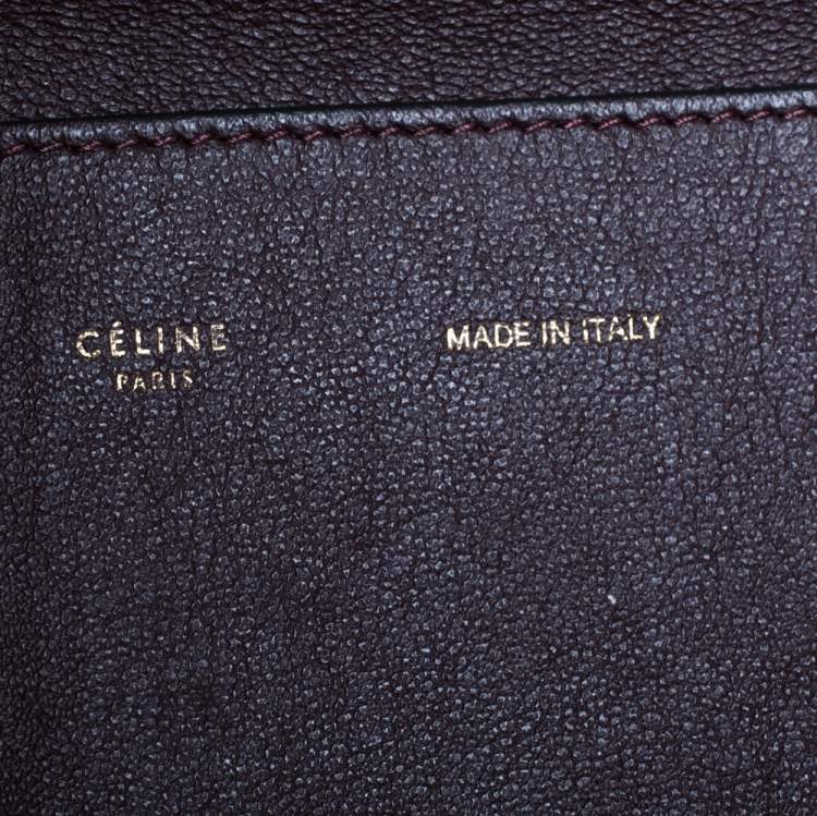 Pre Owned Celine Burgundy/Grey Python and Suede Medium Trapeze Tote