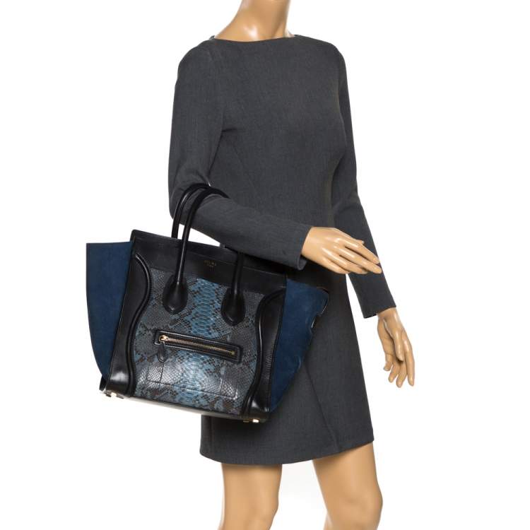 Celine Multicolor Nubuck and Leather Nano Luggage Tote Celine | The Luxury  Closet