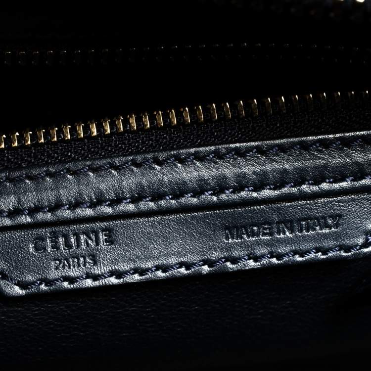 Pre Owned Celine Tri Color Nubuck and Leather Mini Luggage Tote
