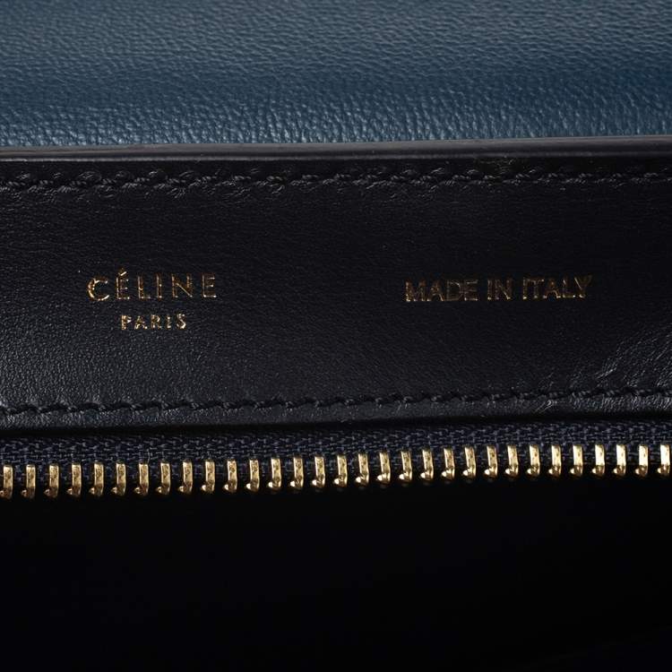 Pre Owned Celine Tri Color Leather Medium Trapeze Bag