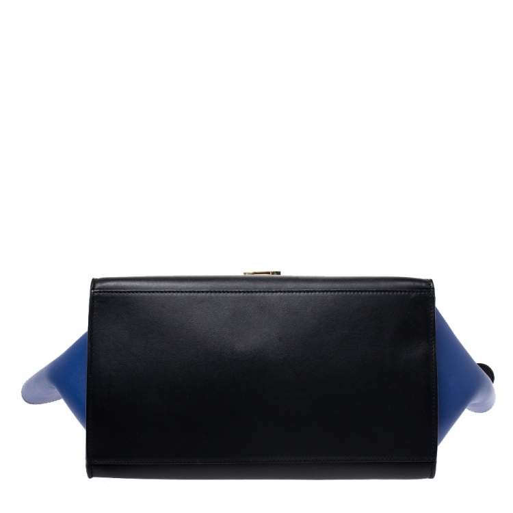 Pre Owned Celine Tri Color Leather Medium Trapeze Bag