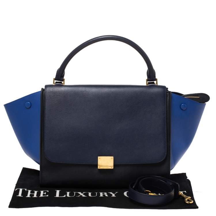 Pre Owned Celine Tri Color Leather Medium Trapeze Bag