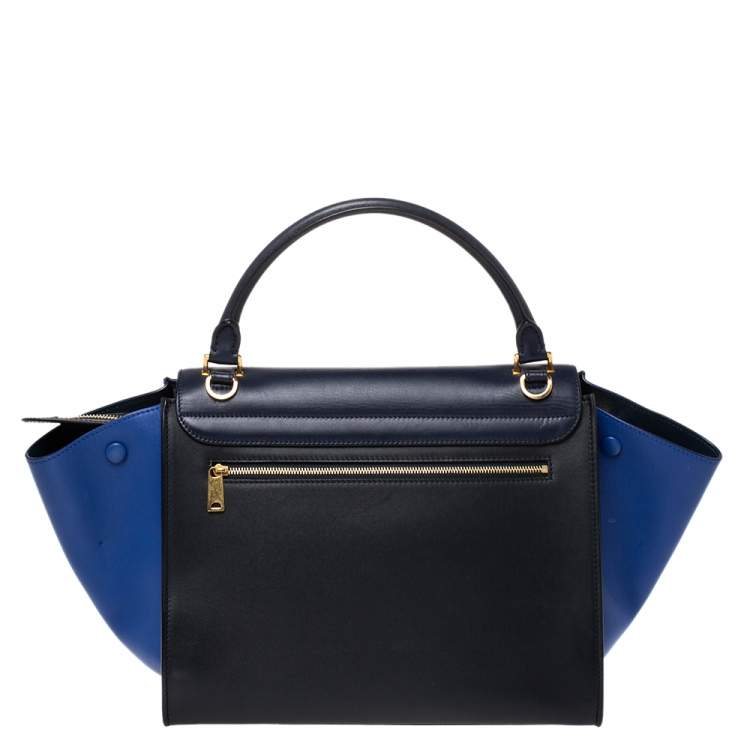Pre Owned Celine Tri Color Leather Medium Trapeze Bag