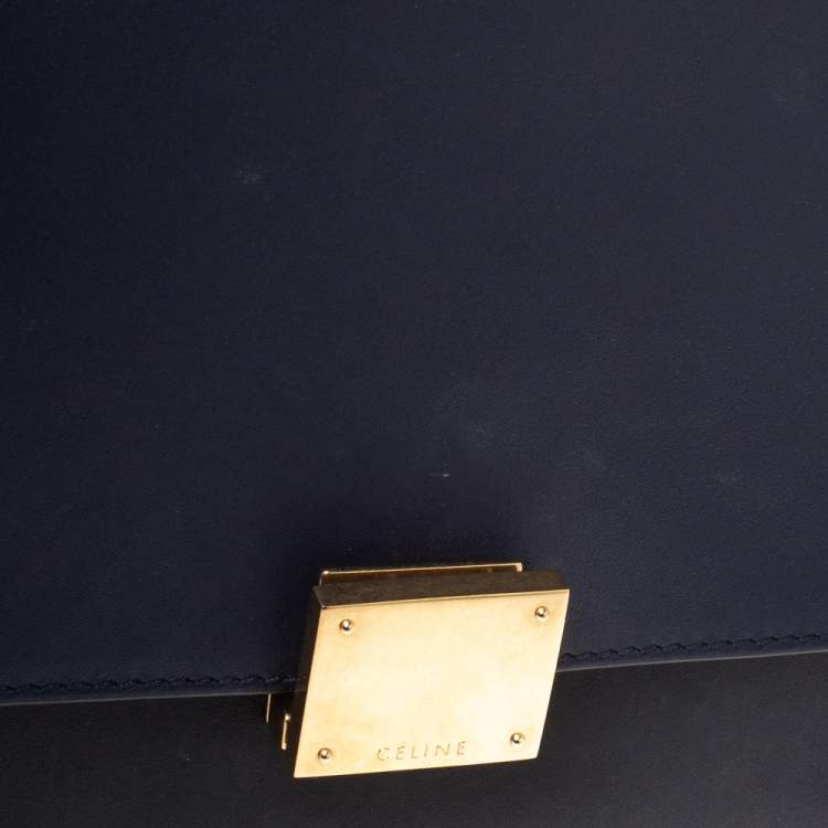 Pre Owned Celine Tri Color Leather Medium Trapeze Bag