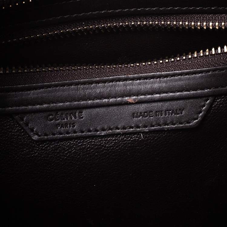 Pre Owned Celine Tri Color Leather Micro Luggage Tote