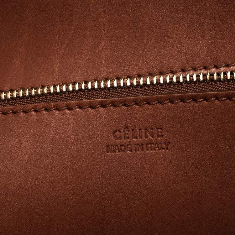 Pre Owned Celine Copper Leather Small Tie Tote