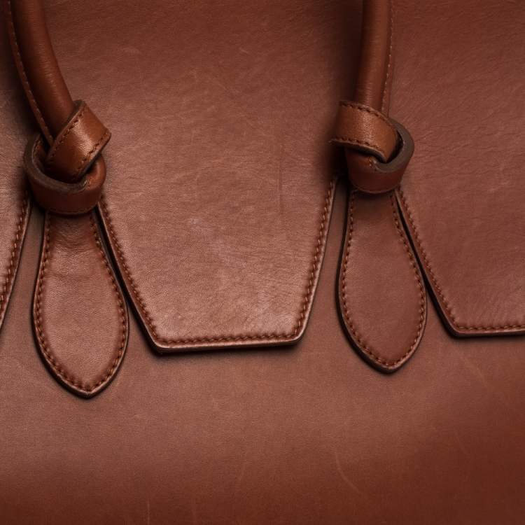 Pre Owned Celine Copper Leather Small Tie Tote