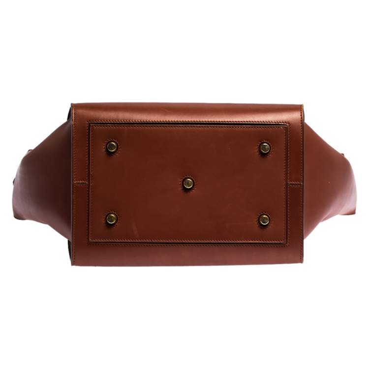 Pre Owned Celine Copper Leather Small Tie Tote
