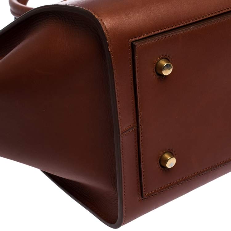 Pre Owned Celine Copper Leather Small Tie Tote