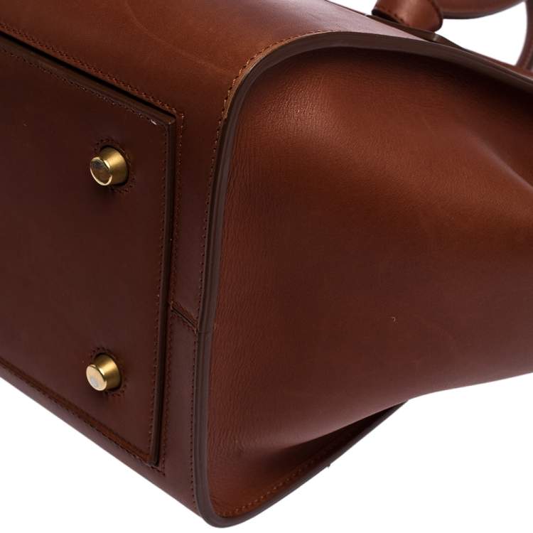 Pre Owned Celine Copper Leather Small Tie Tote