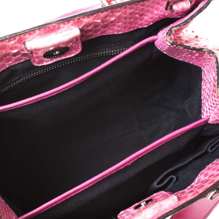 Pre Owned Celine Pink Python Convertible Satchel