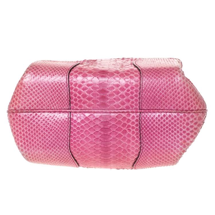 Pre Owned Celine Pink Python Convertible Satchel