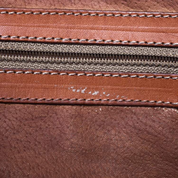 Pre Owned Celine Brown/Tan Macadam Coated Canvas and Leather Tote