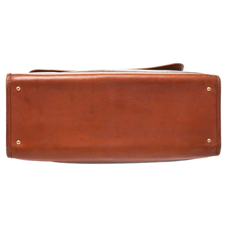 Pre Owned Celine Brown/Tan Macadam Coated Canvas and Leather Tote