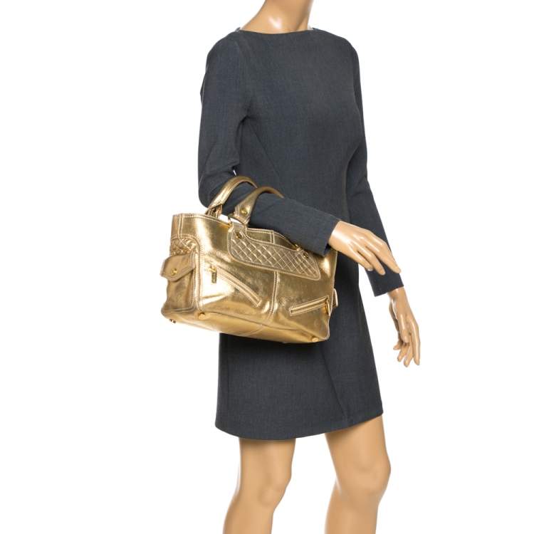 Pre Owned Celine Metallic Gold Leather Boogie Tote