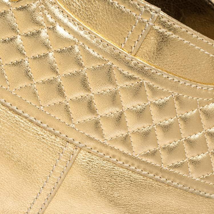 Pre Owned Celine Metallic Gold Leather Boogie Tote