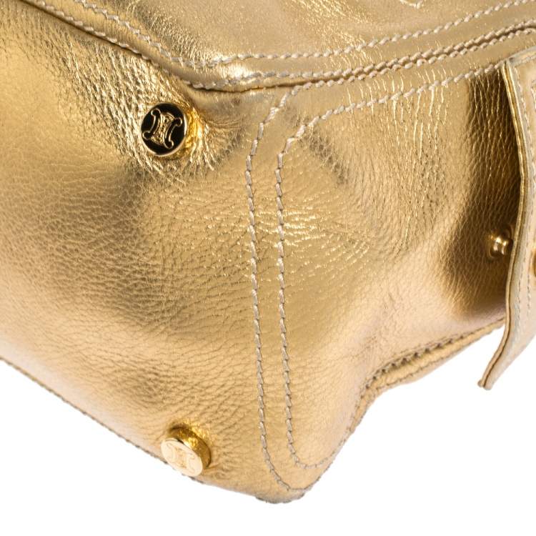 Pre Owned Celine Metallic Gold Leather Boogie Tote