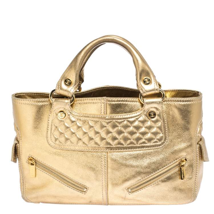 Pre Owned Celine Metallic Gold Leather Boogie Tote