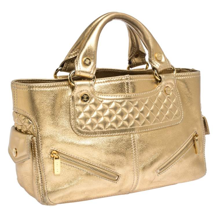 Pre Owned Celine Metallic Gold Leather Boogie Tote
