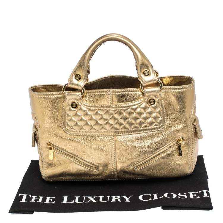 Pre Owned Celine Metallic Gold Leather Boogie Tote