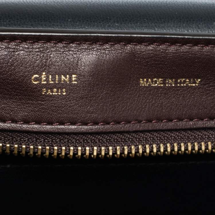 Pre Owned Celine Tricolor Leather and Suede Large Trapeze Top Handle Bag