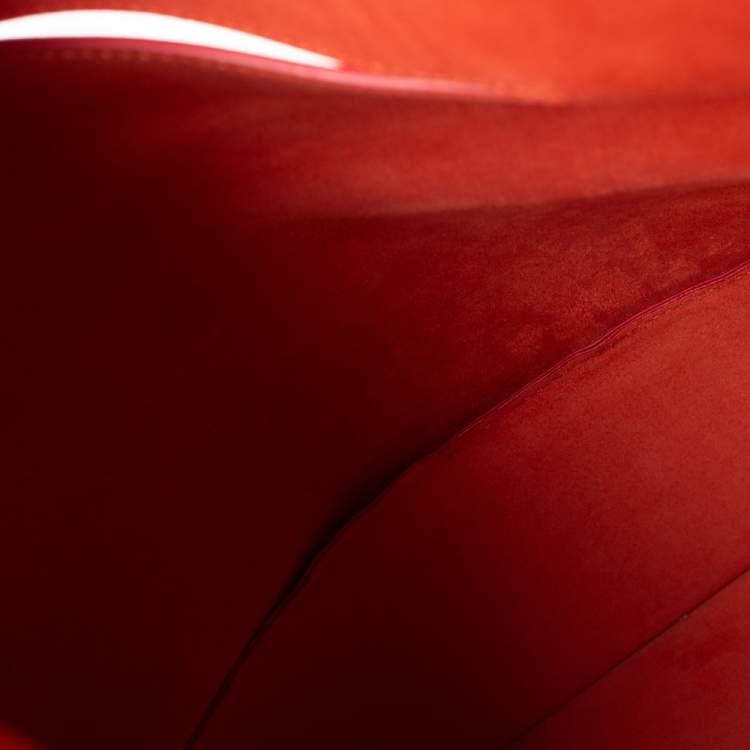 Pre Owned Celine Orange Leather Foldover Slim Clutch