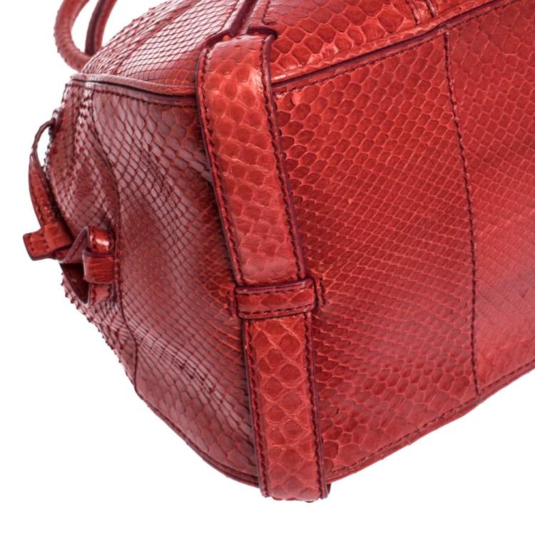 Pre Owned Celine Red Python Clandestine Satchel