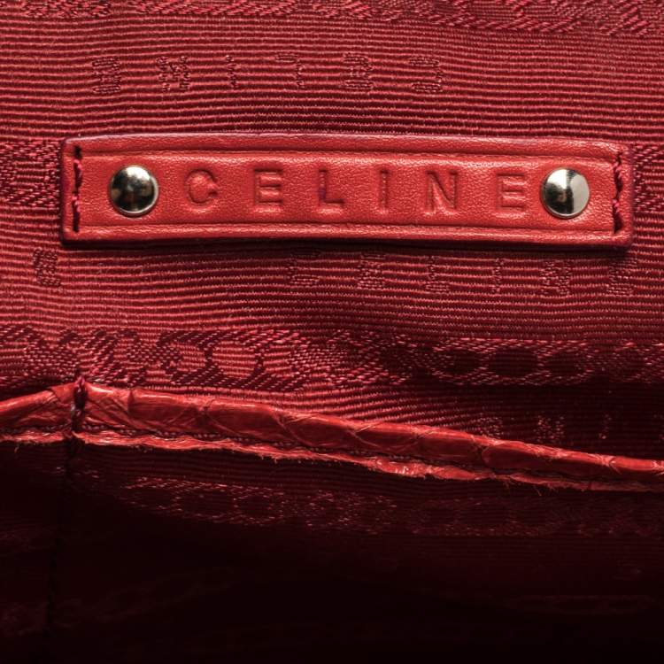 Pre Owned Celine Red Python Clandestine Satchel