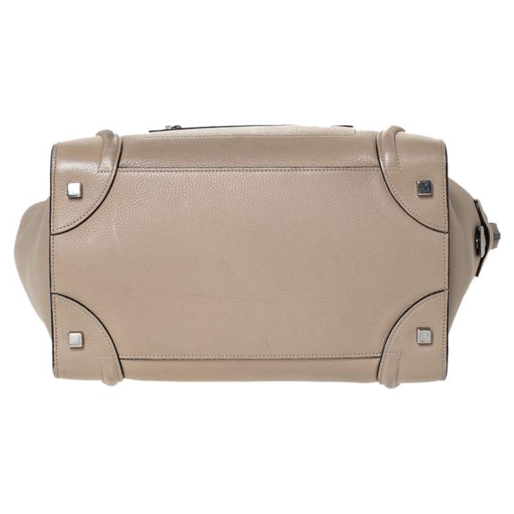 Pre Owned Celine Beige Leather Mini Luggage Tote