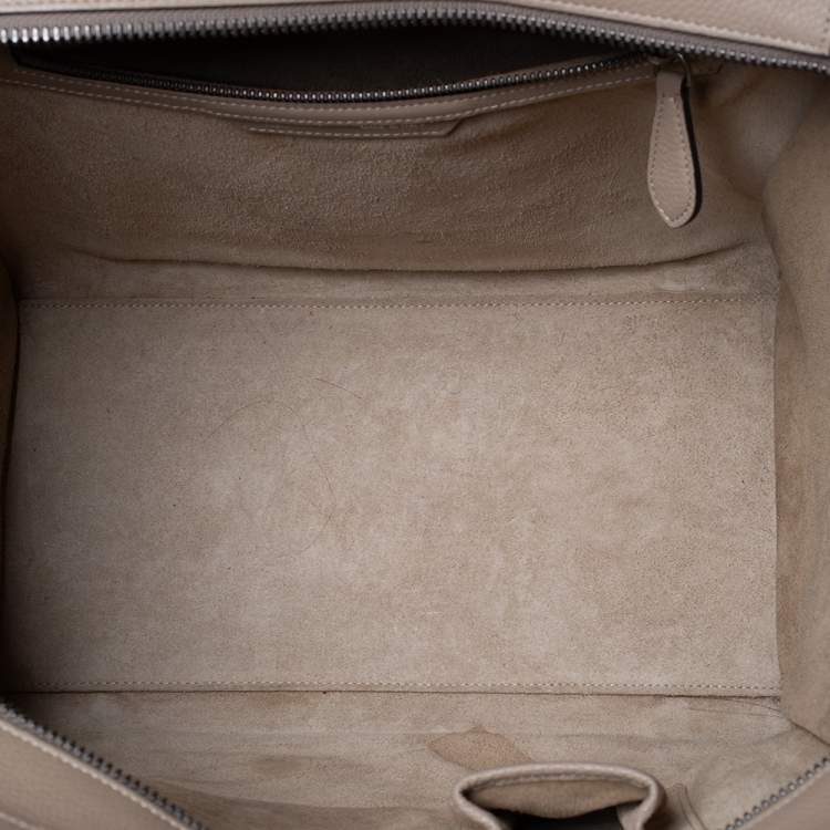 Pre Owned Celine Beige Leather Mini Luggage Tote