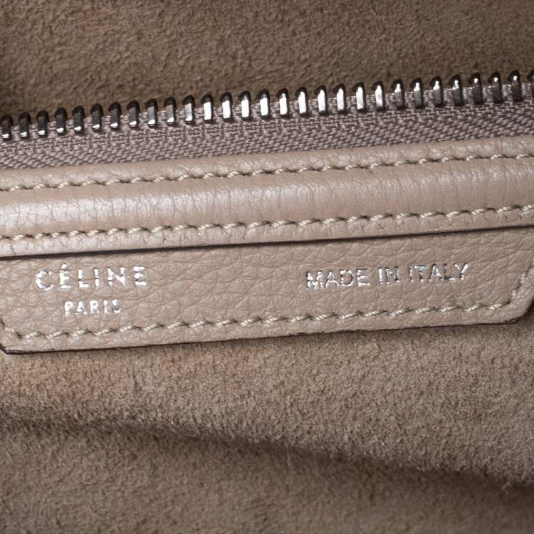 Pre Owned Celine Beige Leather Mini Luggage Tote