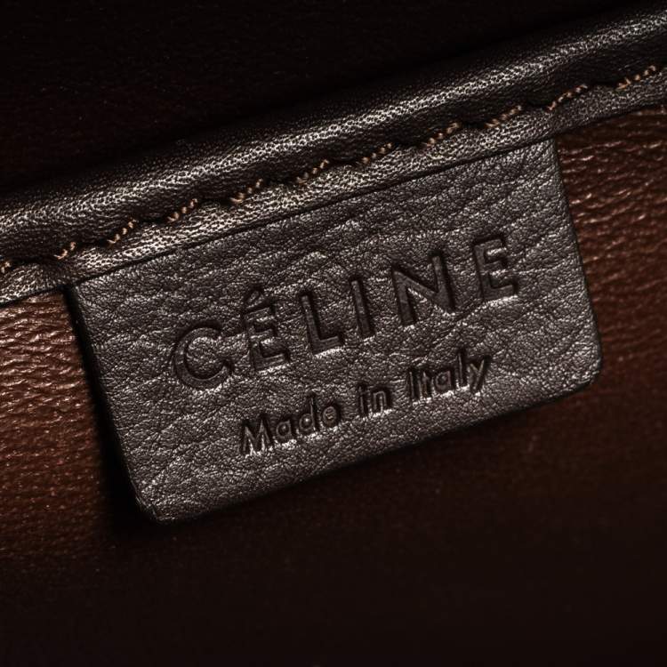 Pre Owned Celine Tri Color Python and Leather Nano Luggage Tote