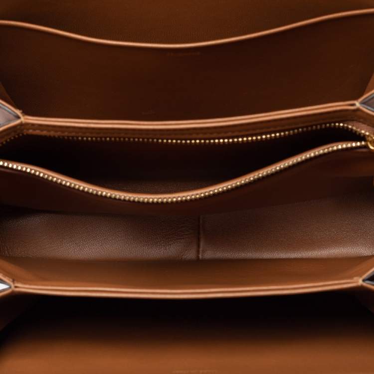 Pre Owned Celine Beige/Tan Canvas and Leather Triomphe Shoulder Bag