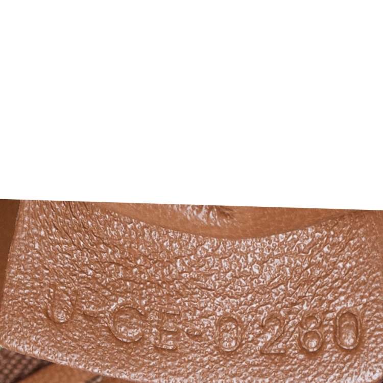 Pre Owned Celine Beige/Tan Canvas and Leather Triomphe Shoulder Bag