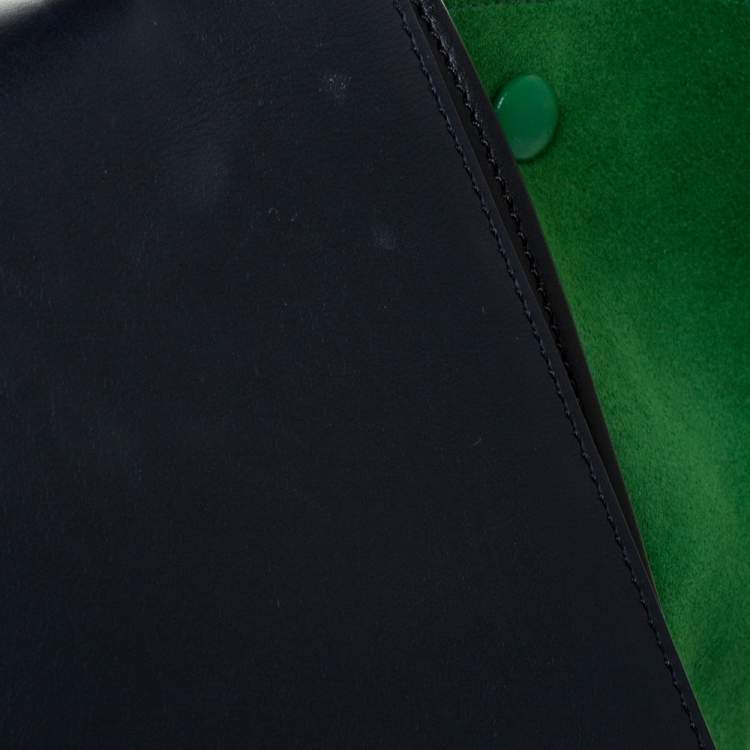 Pre Owned Celine Tri Color Leather and Suede Medium Trapeze Bag