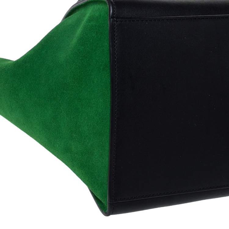 Pre Owned Celine Tri Color Leather and Suede Medium Trapeze Bag